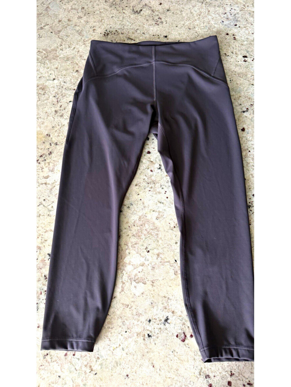 Lululemon Women's Yoga Ankle Leggings Purple/Grey Size 14 Gummy Logo